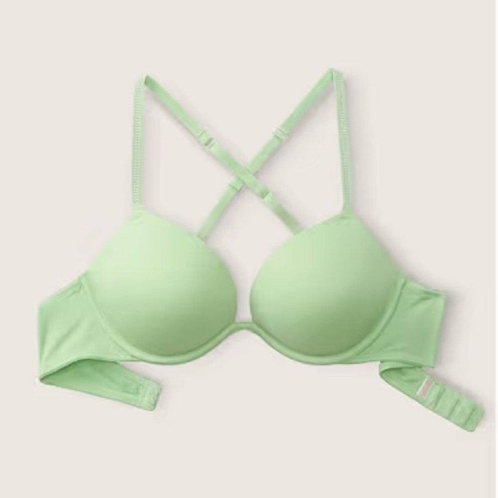 Pink Victoria's Secret Women Mint Green Wear Everywhere Super Push-Up Bra 34B
